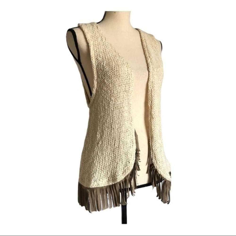 Astars Bonfire Festival Hippie Fringe Knit Vest Size S - Picture 5 of 13